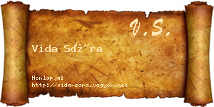 Vida Sára névjegykártya