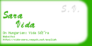 sara vida business card